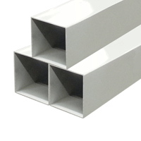 White Aluminum Sign Post, Square 6" x 6" x 8' x .150"